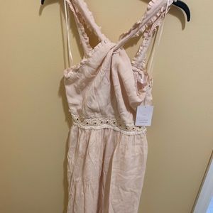 Lauren Conrad rose gold flower trim dress